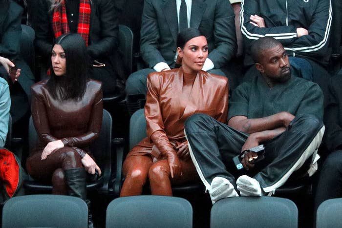 Kim and Kanye at the Balenciaga show