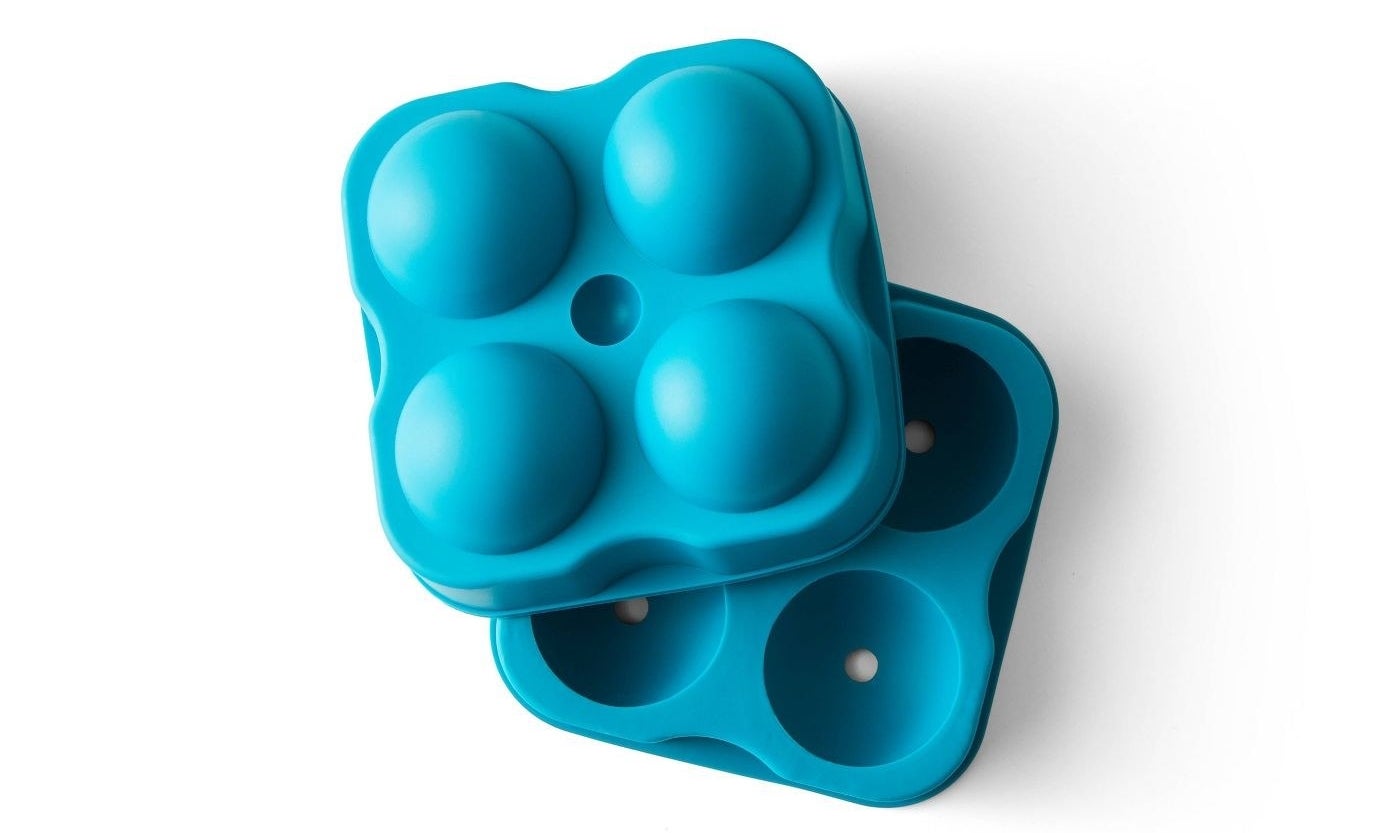 A blue ice sphere mold