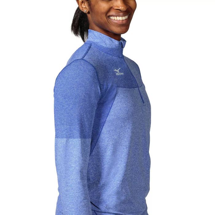 The Mizuno quarter zip in blue