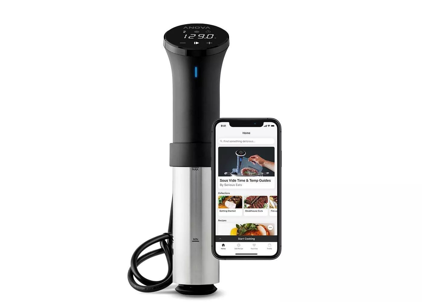 The sous vide cooker with the app