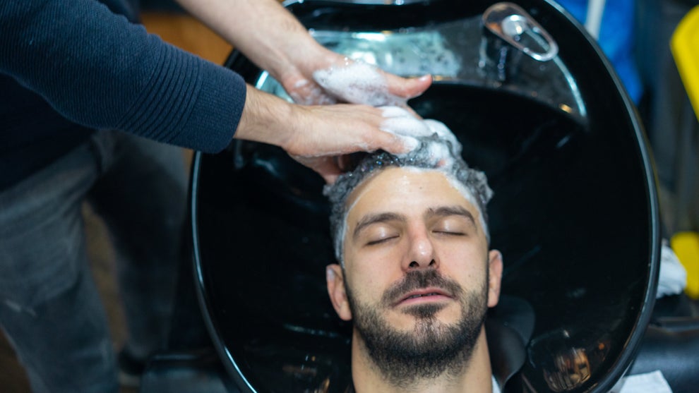 People Cutting Hair Using A Scissors Domestic Bathroom Side View Girl  Backwards Short And Straight Brown Natural Hair Wearing A Bath Towel  High-Res Stock Photo - Getty Images