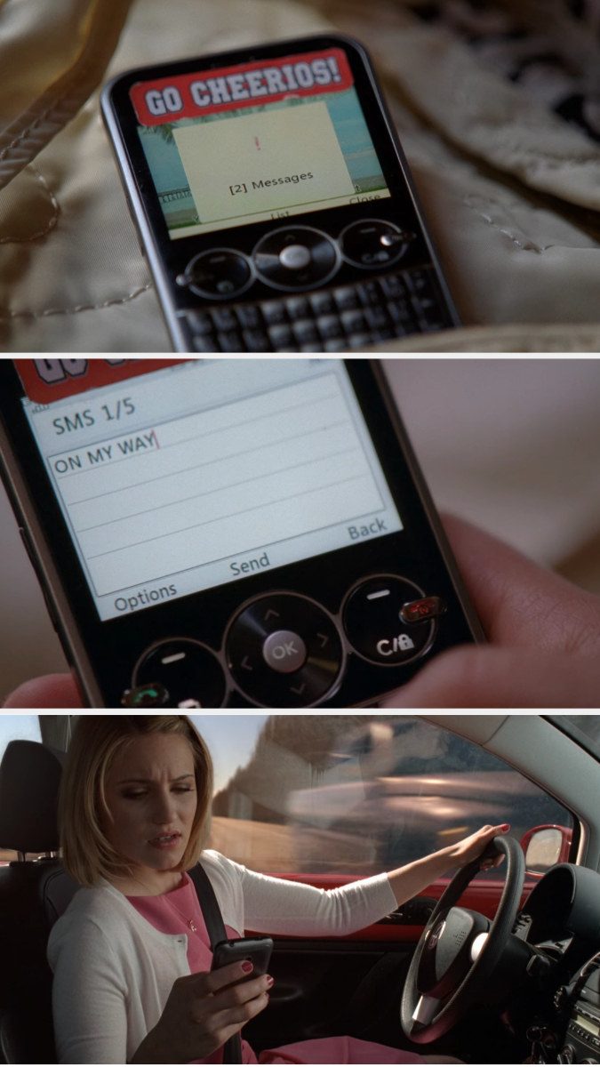 Quinn texts Rachel that she&#x27;s on her way as a car rams into her