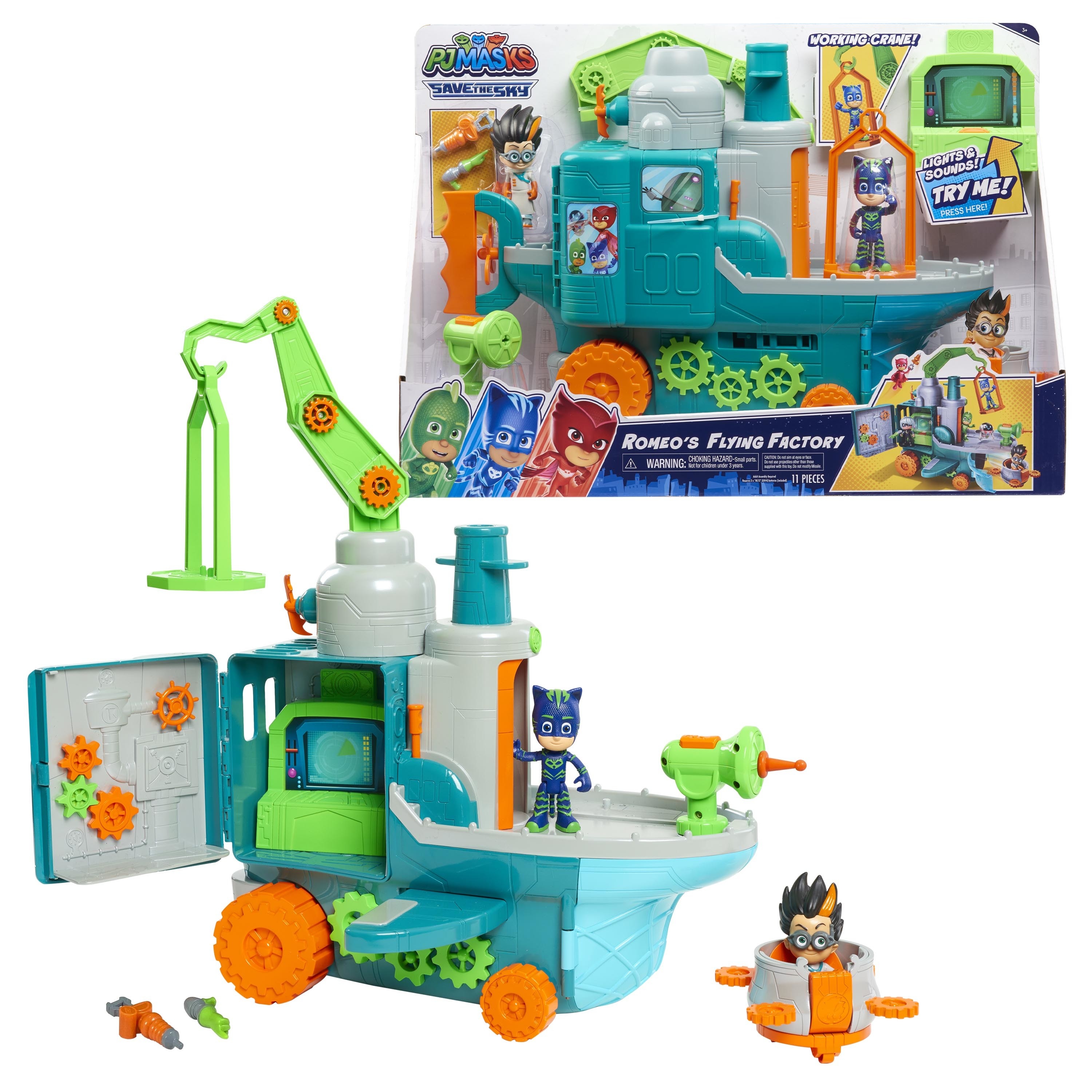 The brightly colored playset and packaging