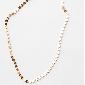 necklace with small circles in gold
