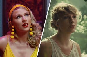 Taylor Swift in the Lover and Cardigan music videos