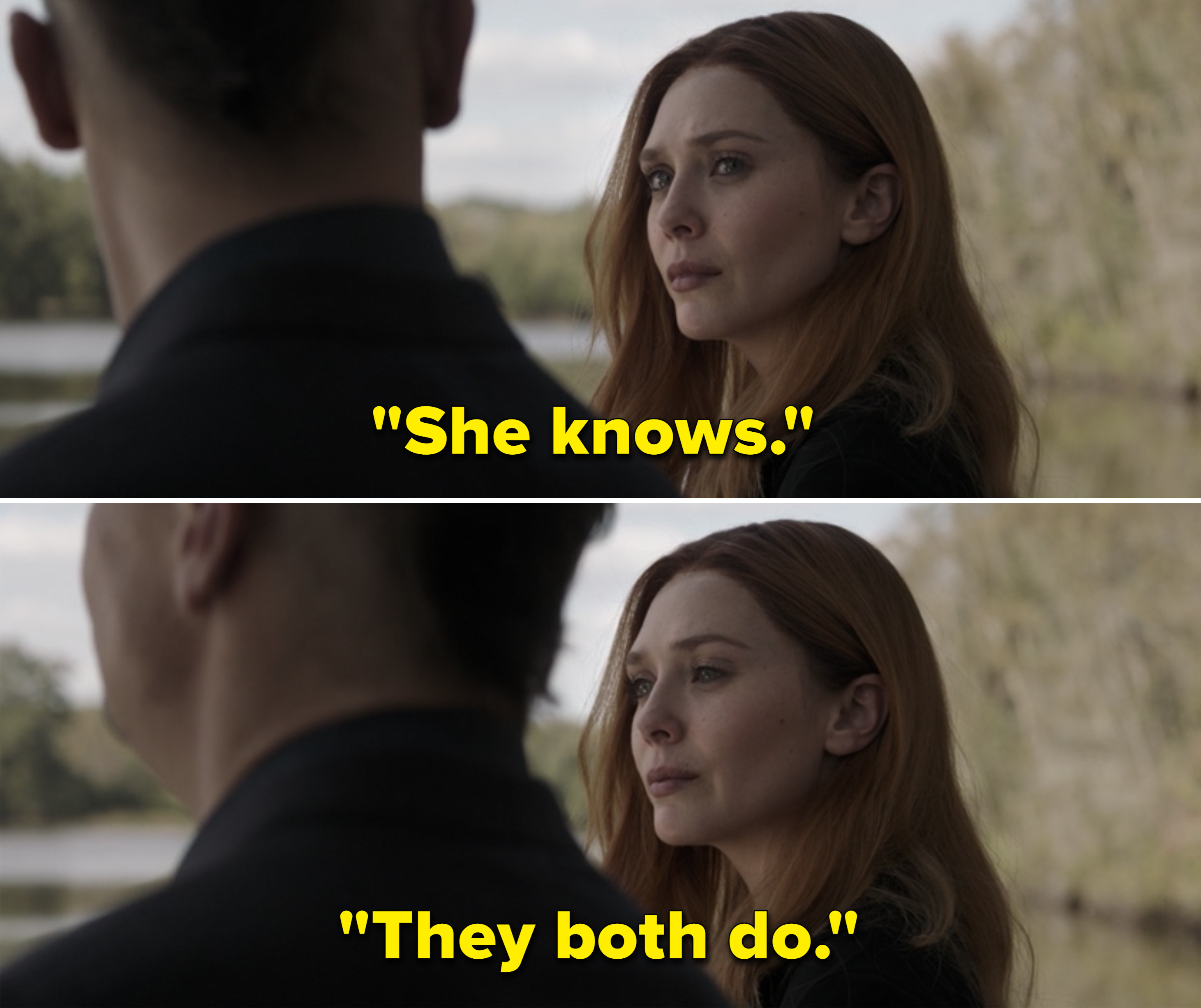 Wanda telling Clint, &quot;She knows. The both do&quot;