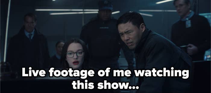 Darcy and Jimmy watching Wanda's show