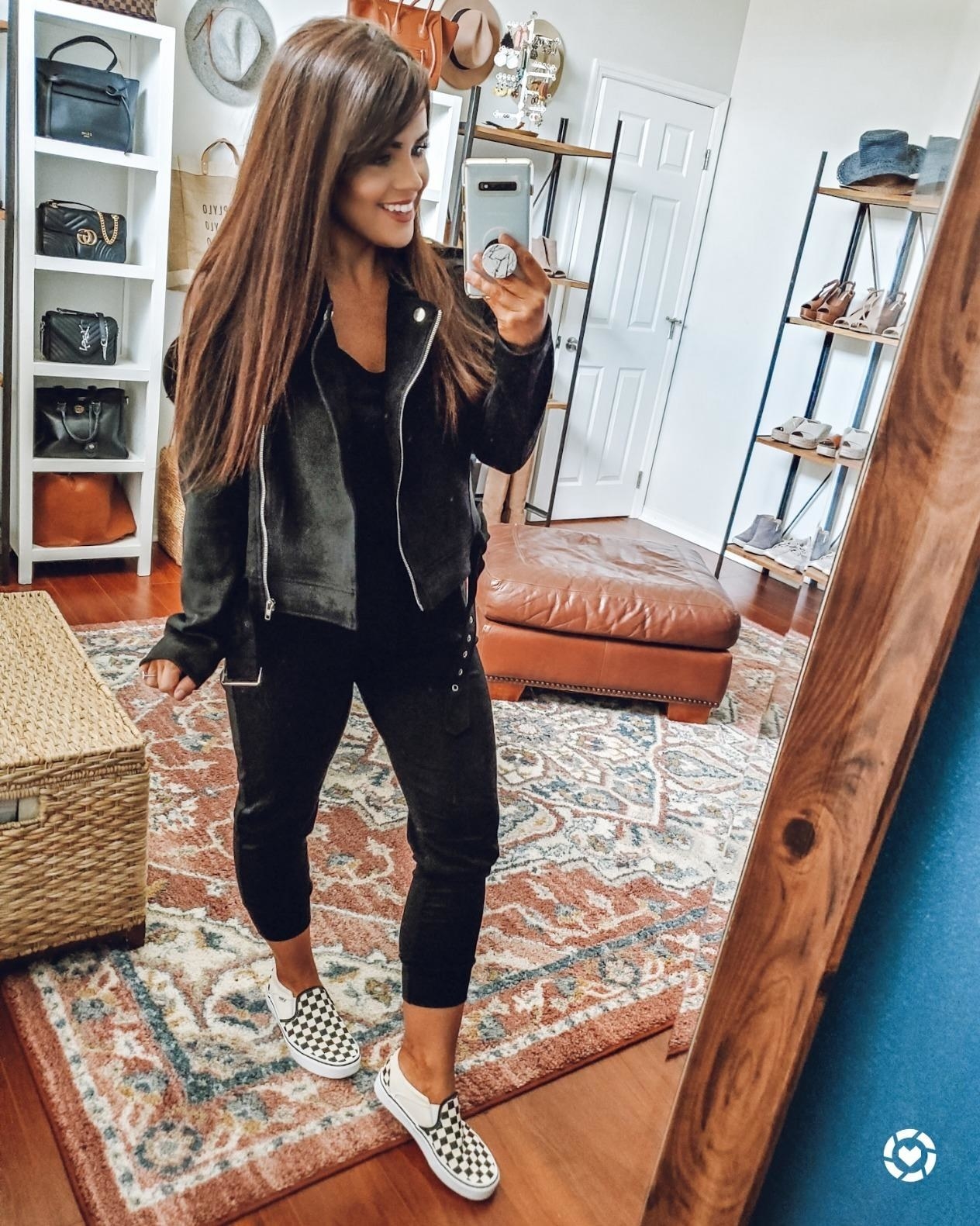 Leather jacket and vans on sale outfit