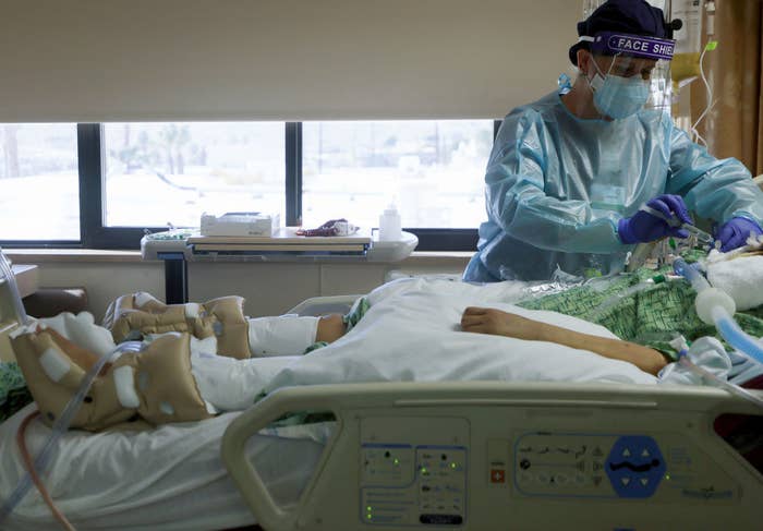 A COVID icu patient in Southern California