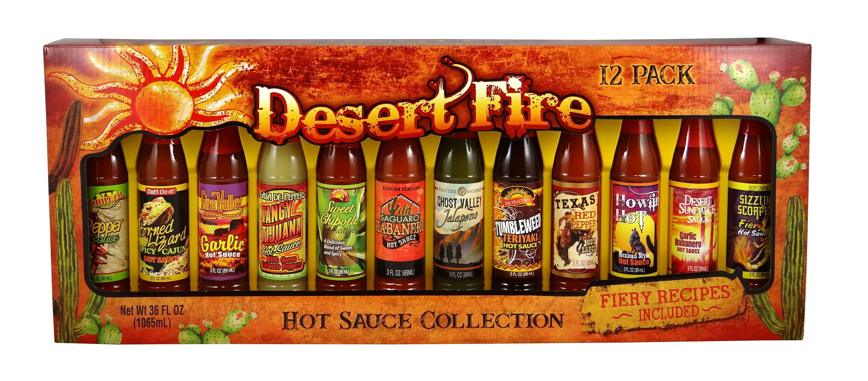 hot sauce kit with 12 different hot sauce flavors