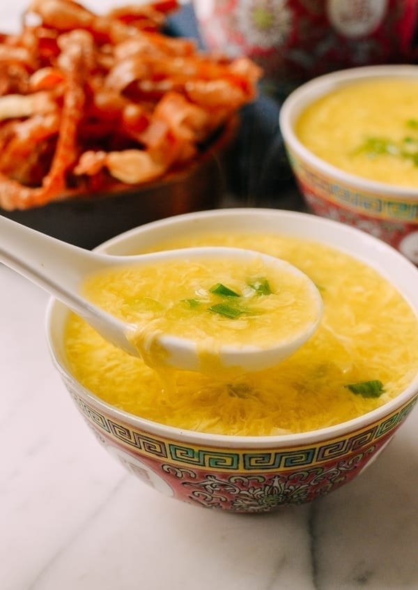 A bowl of egg drop soup