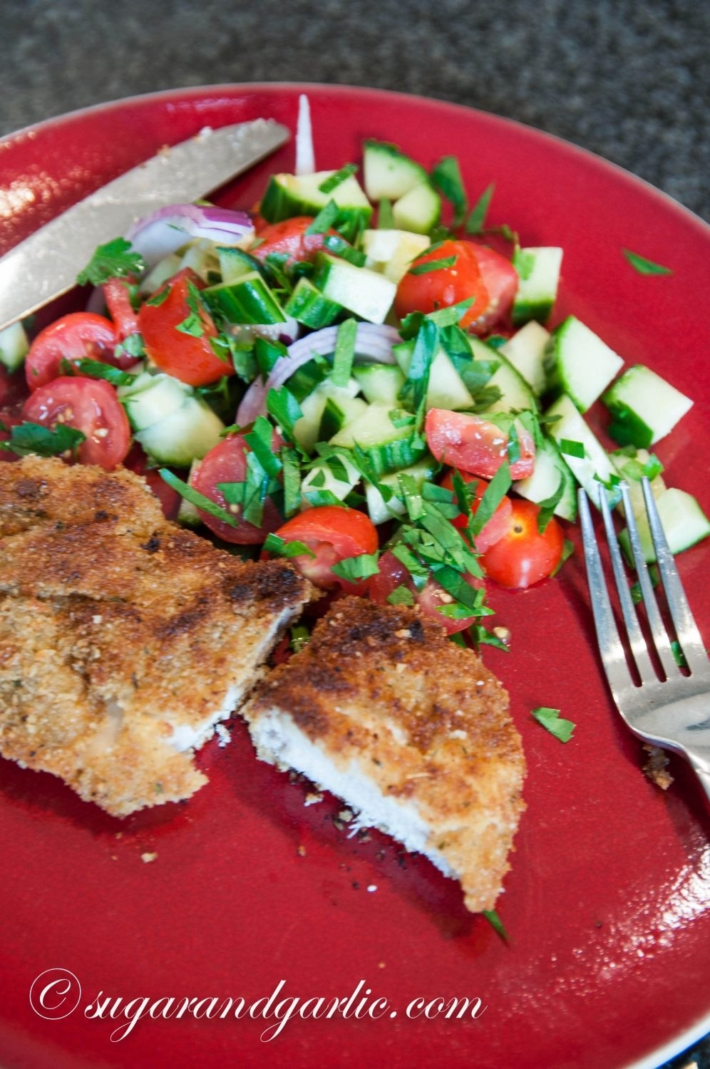 A plate of Chicken Pané