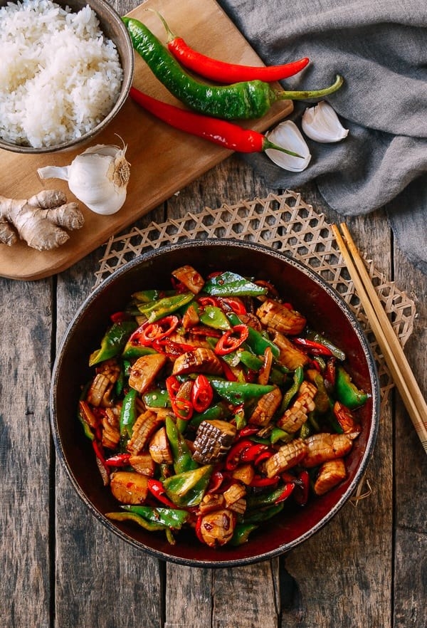 spicy king oyster mushroom stir-fry 