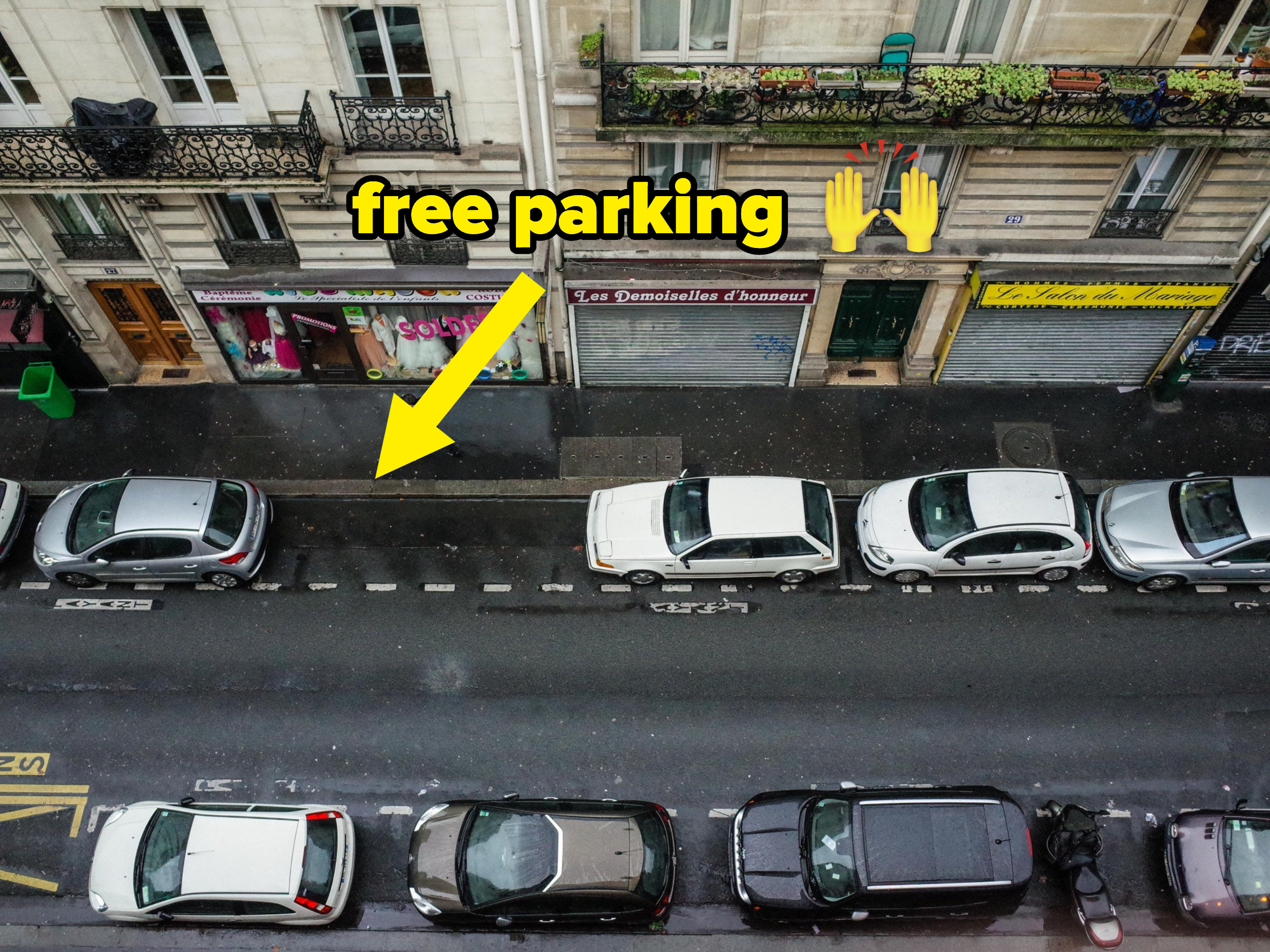 Cars parked on a street