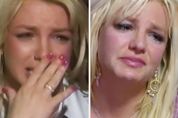 Britney crying during two separate primetime interviews 