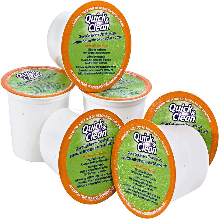 A stack of six Keurig K-Cup Cleaning Cups 