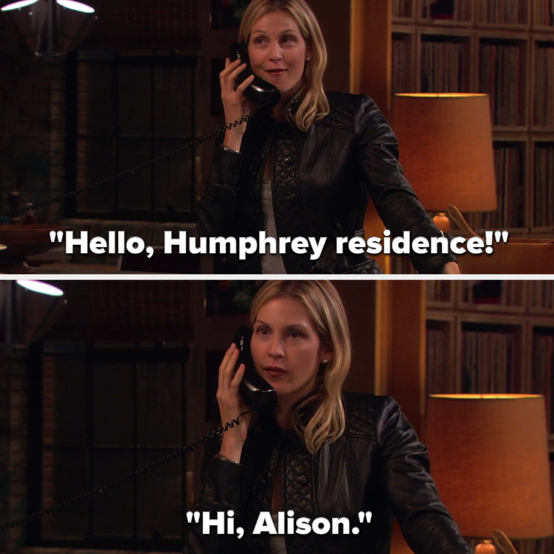 Lily answering Rufus&#x27; phone on Gossip Girl with &quot;Humphrey residence&quot; then realizing it&#x27;s Alison