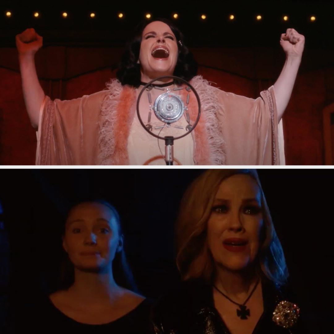 Stevie singing in Cabaret as Moira looks on, impressed, on Schitt&#x27;s Creek