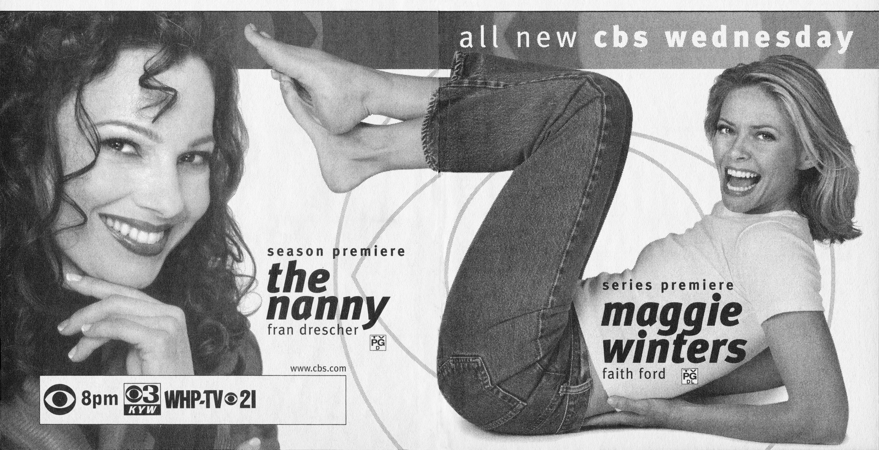 An ad in TV Guide promoting The Nanny and Maggie Winters