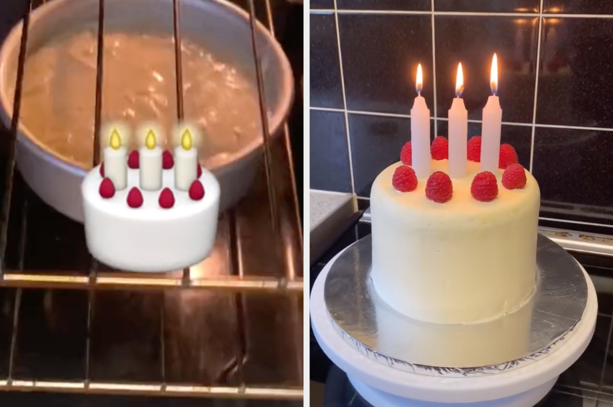 The birthday cake emoji next to it in real life with giant candles