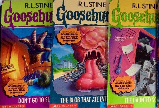 Three different Goosebumps book covers