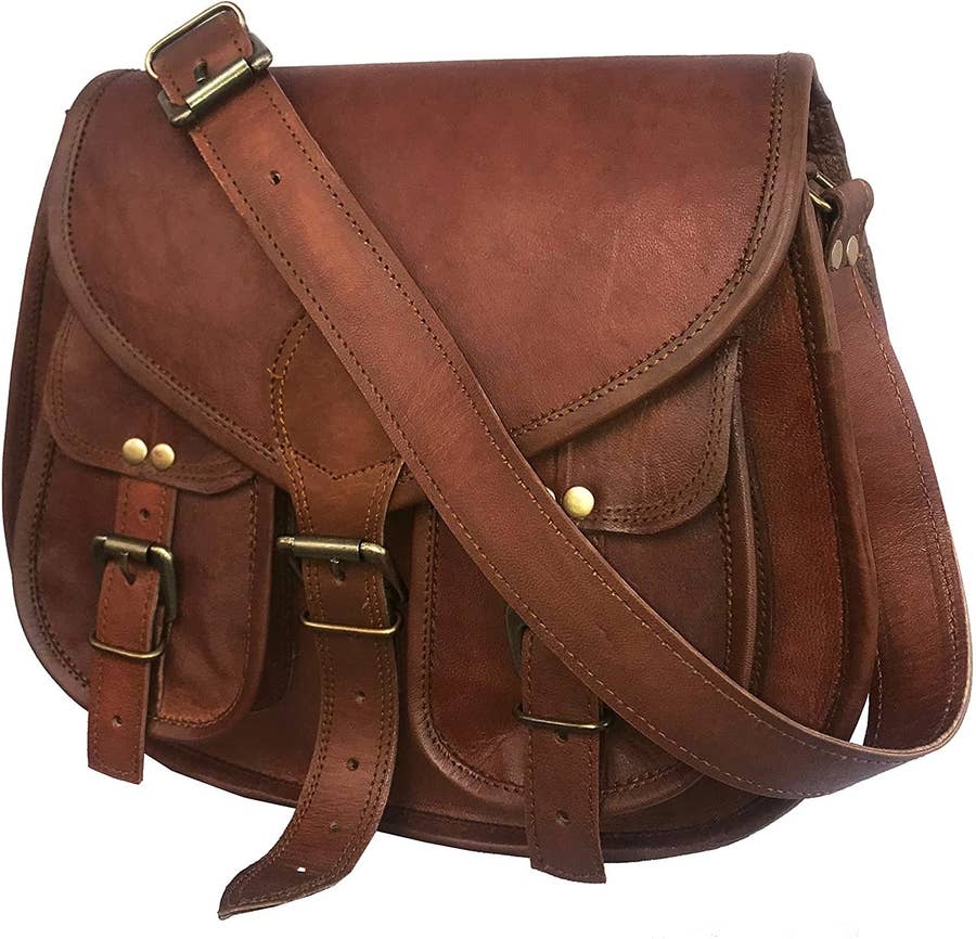 OKAY SAC vintage brown leatherette shoulder purse bro… - Gem