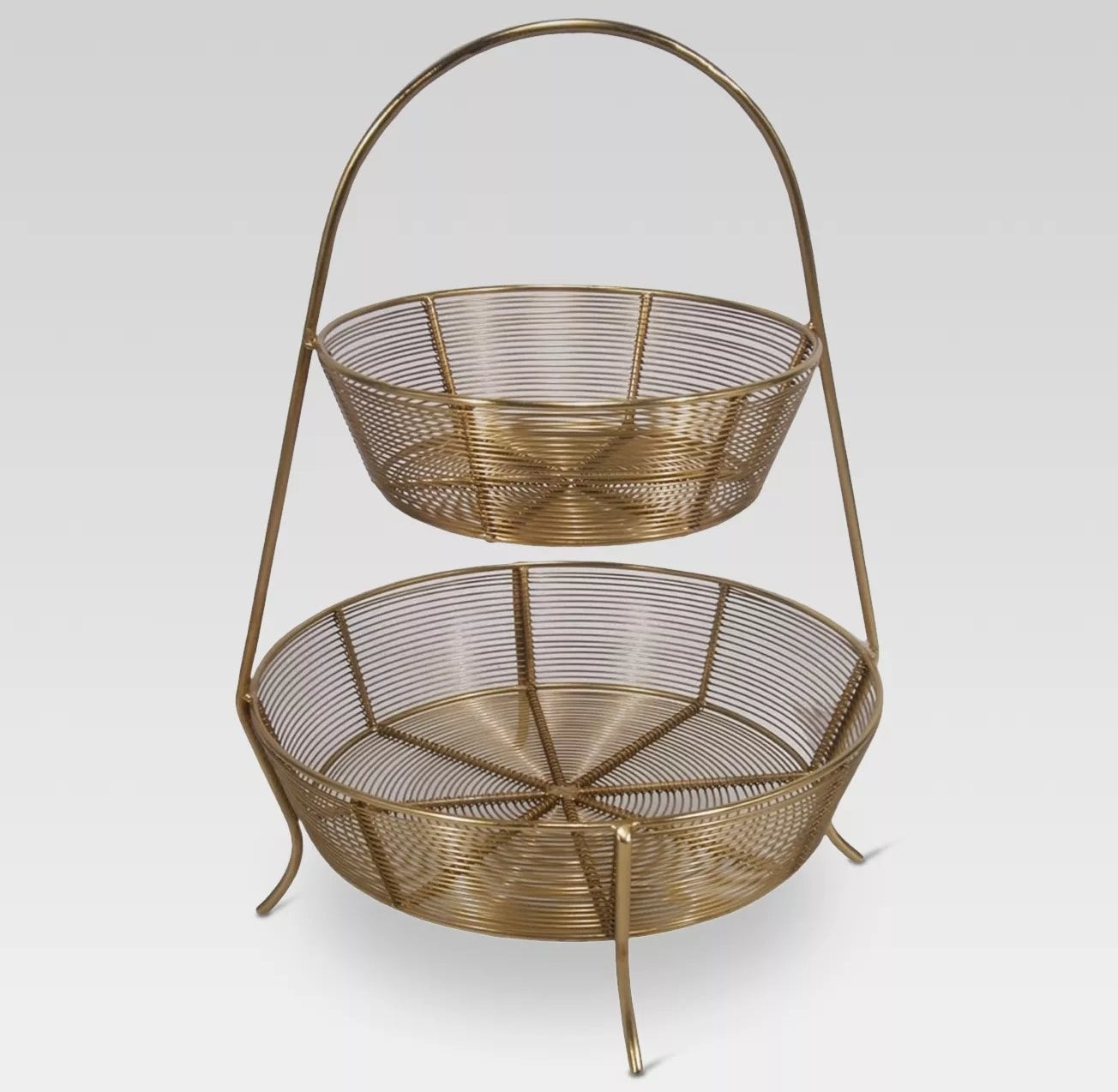 two-tiered wire basket