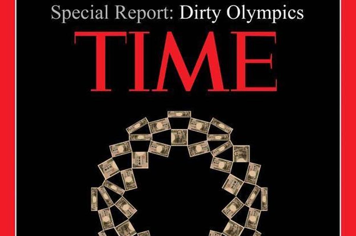 ロゴが1万円札に 東京五輪の 買収疑惑 を皮肉 Time誌の偽表紙が拡散