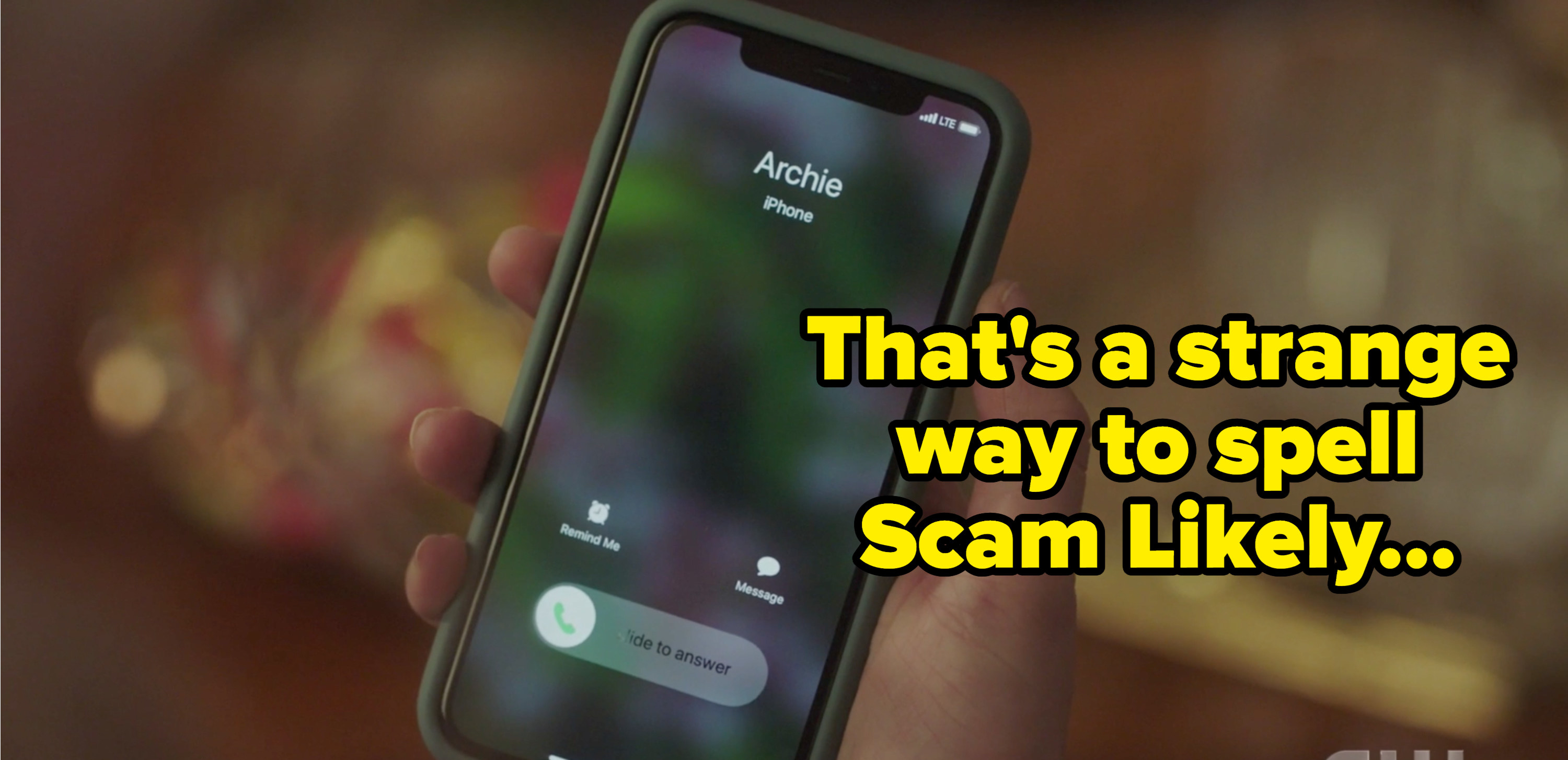 Archie calling Betty with the caption &quot;that&#x27;s a weird way to spell scam likely&quot; 