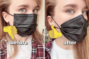 face mask without knots and with knots