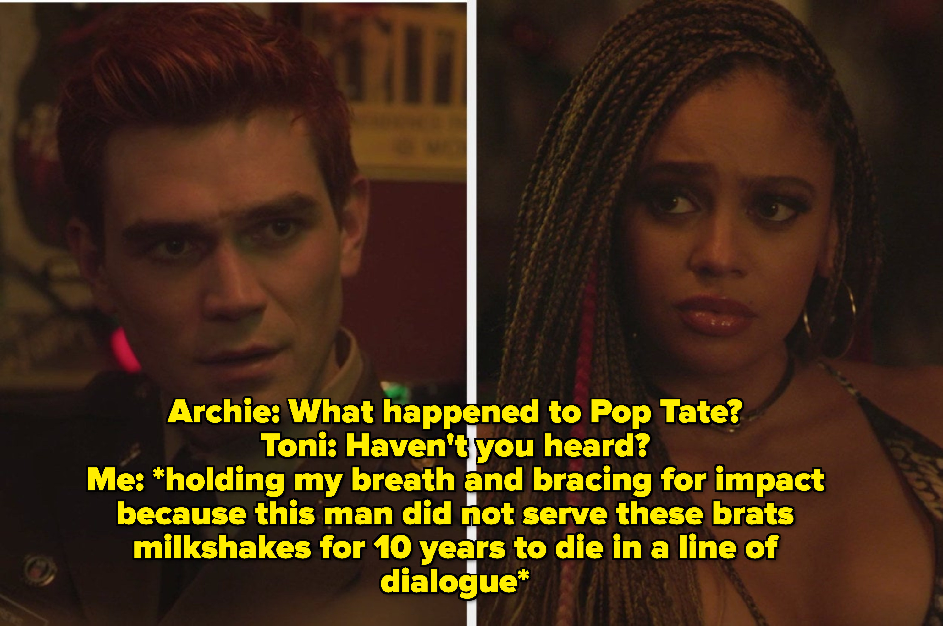 Archie and Toni talking about Pop Tate