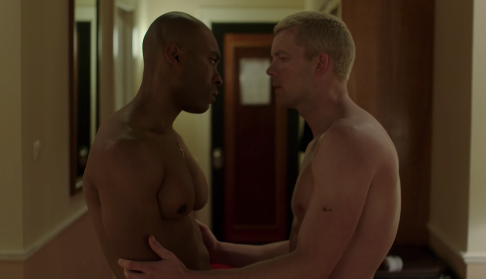 Russell Tovey and Arinze Kene shirtless in &quot;The Pass&quot;