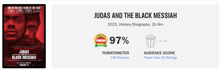 Screenshot of the Rotten Tomatoes site showing a 97% rating for the movie