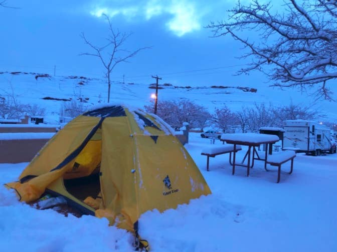 Winter Hot Tent Camping In Snow 15°F