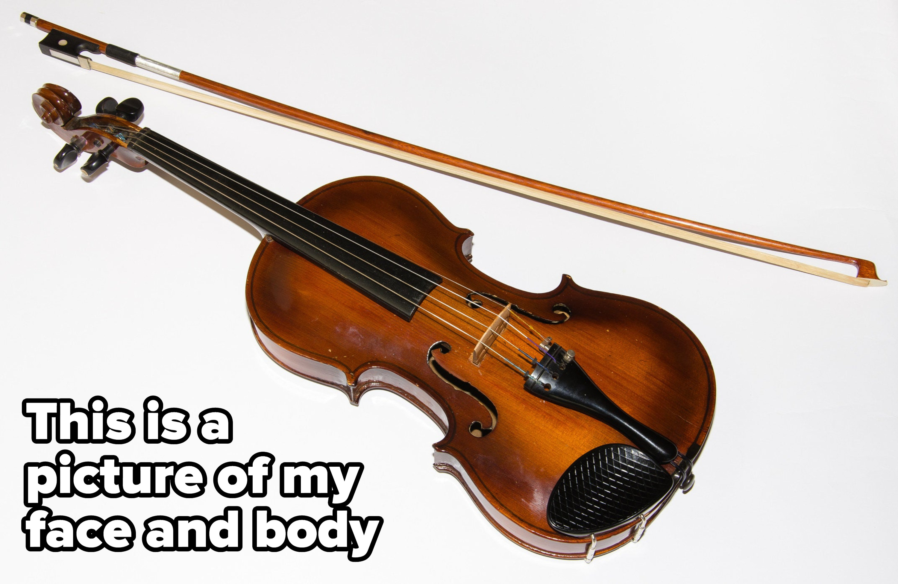 A picture of a violin is a picture of my face and body