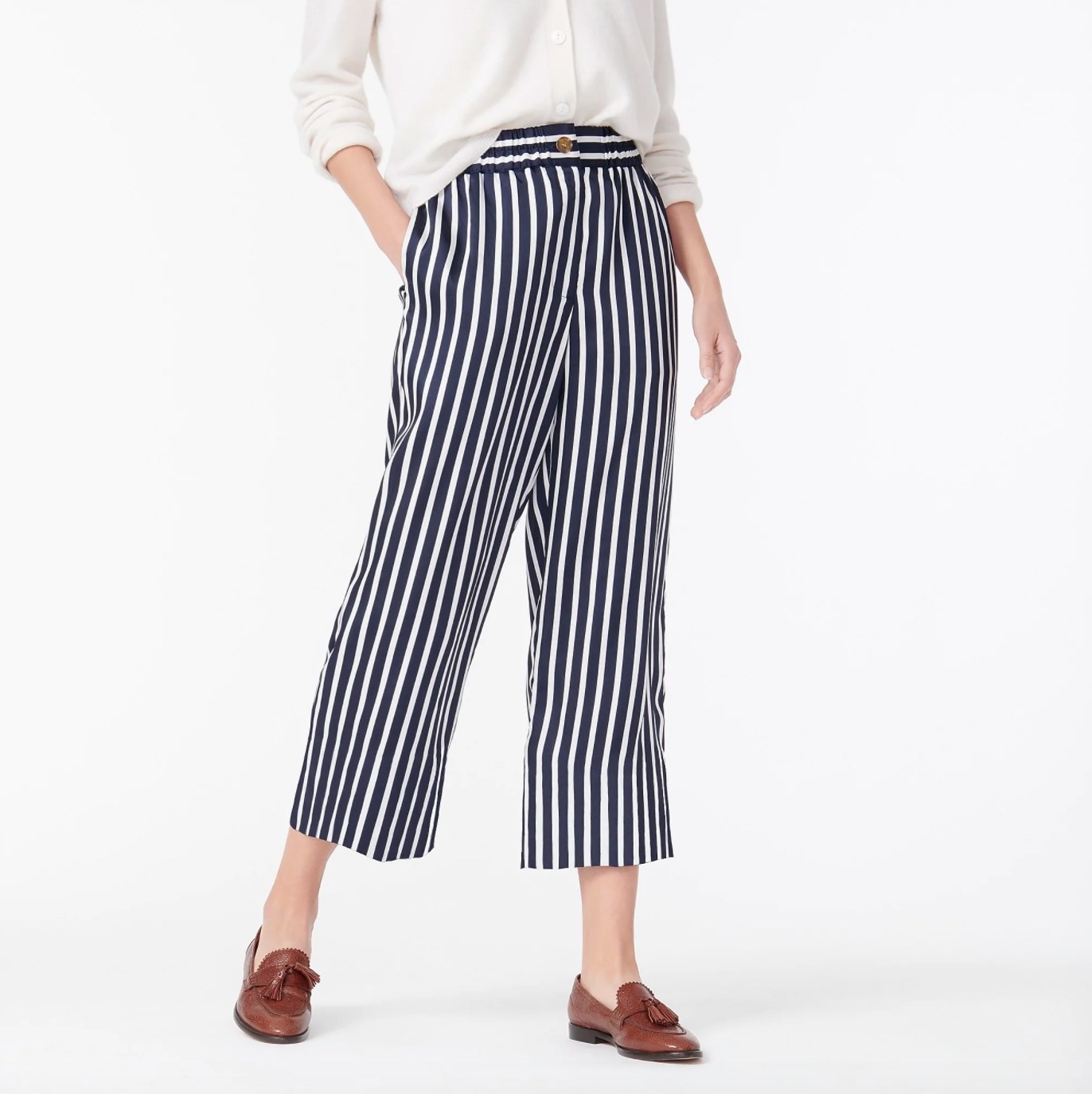 The cropped pinstripe pants