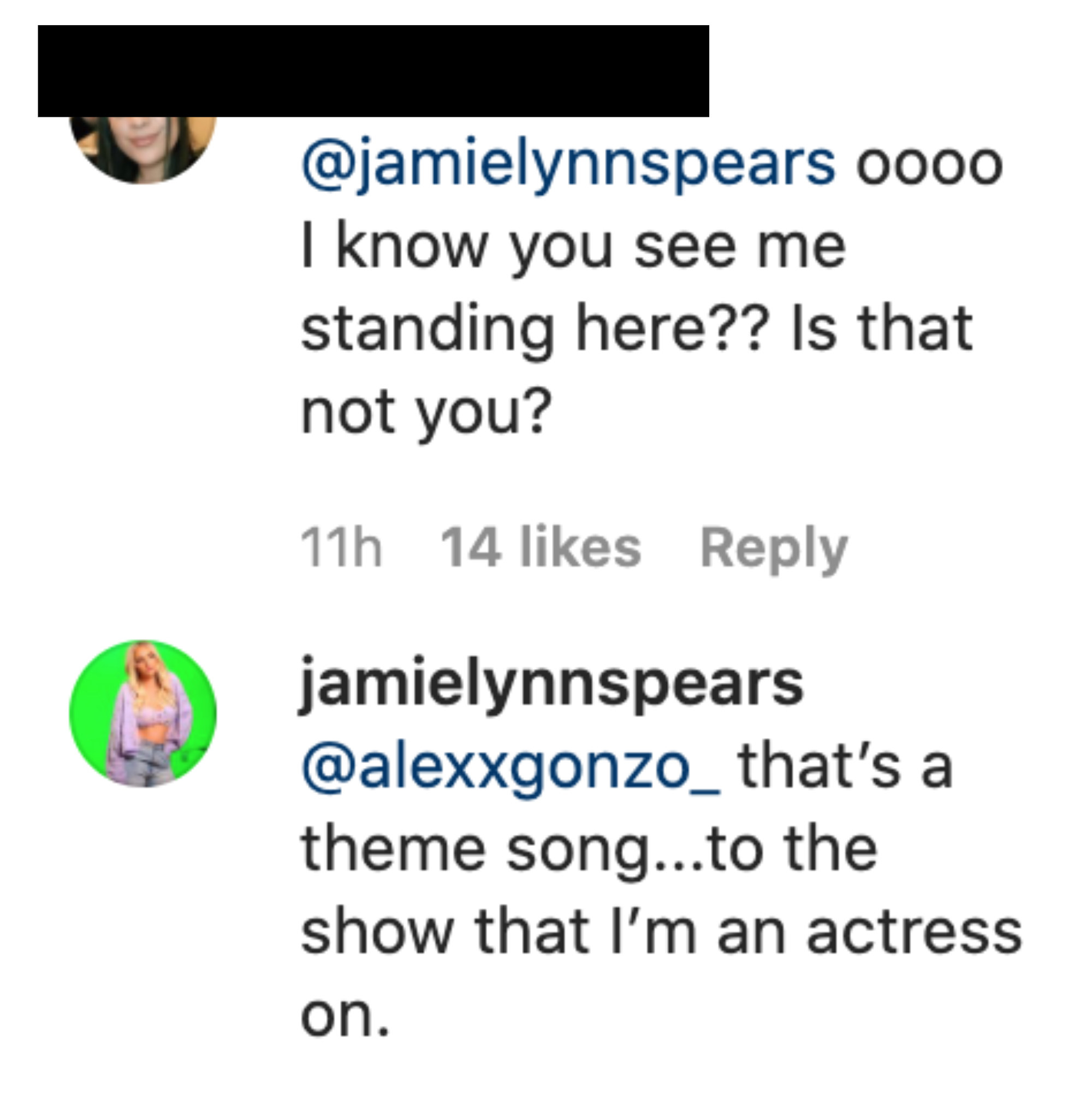 Jamie Lynn says &quot;that&#x27;s a theme song...to the show that I&#x27;m an actress on&quot;