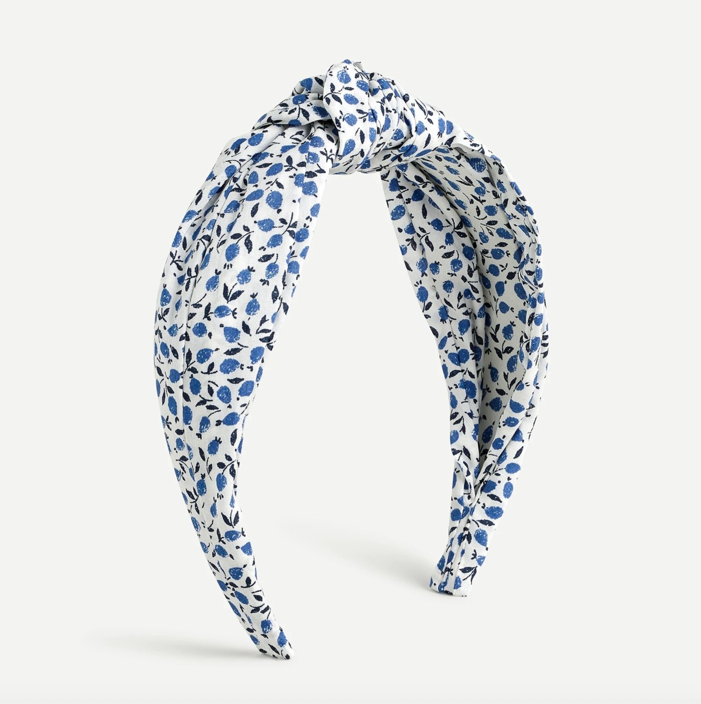 The knot headband in blue and white floral