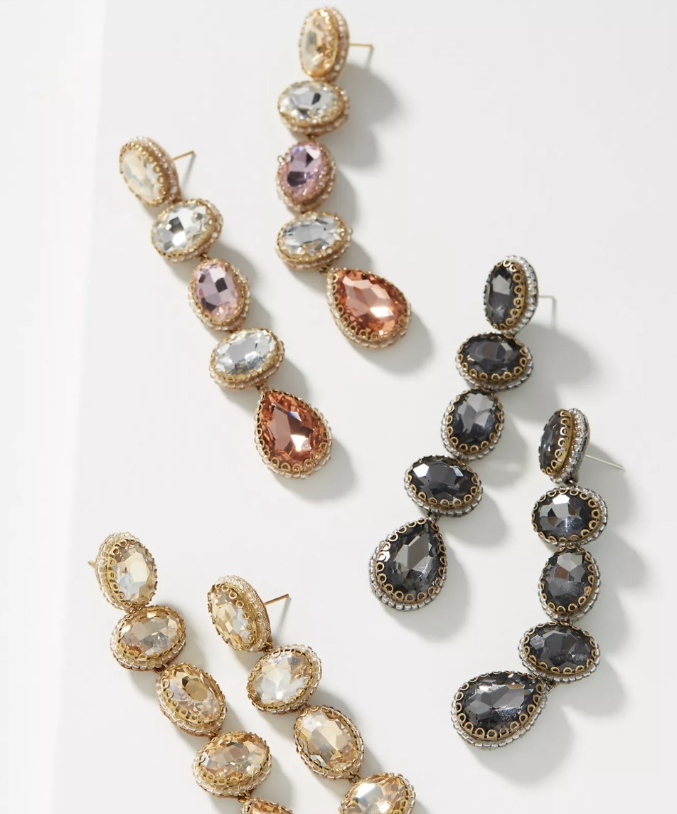 The earrings in multiple colors