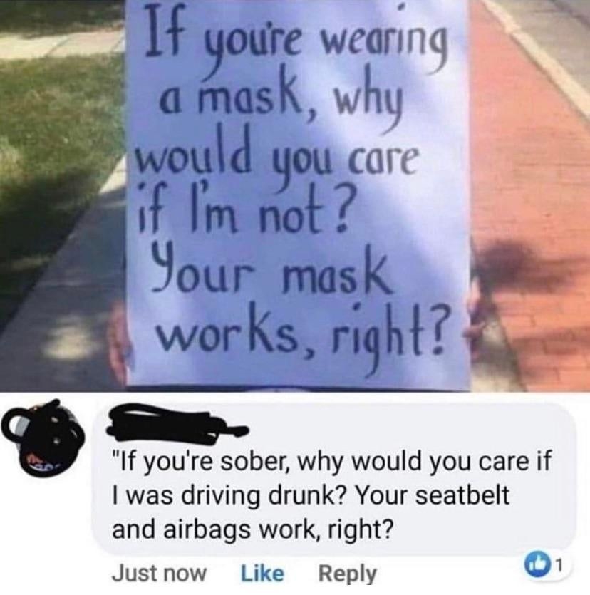 anti-mask sign that gets shut down