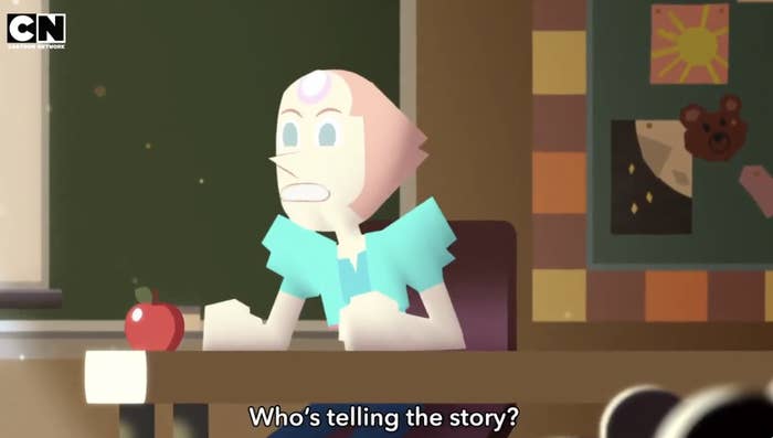 pearl saying &quot;who&#x27;s telling the story?&quot;