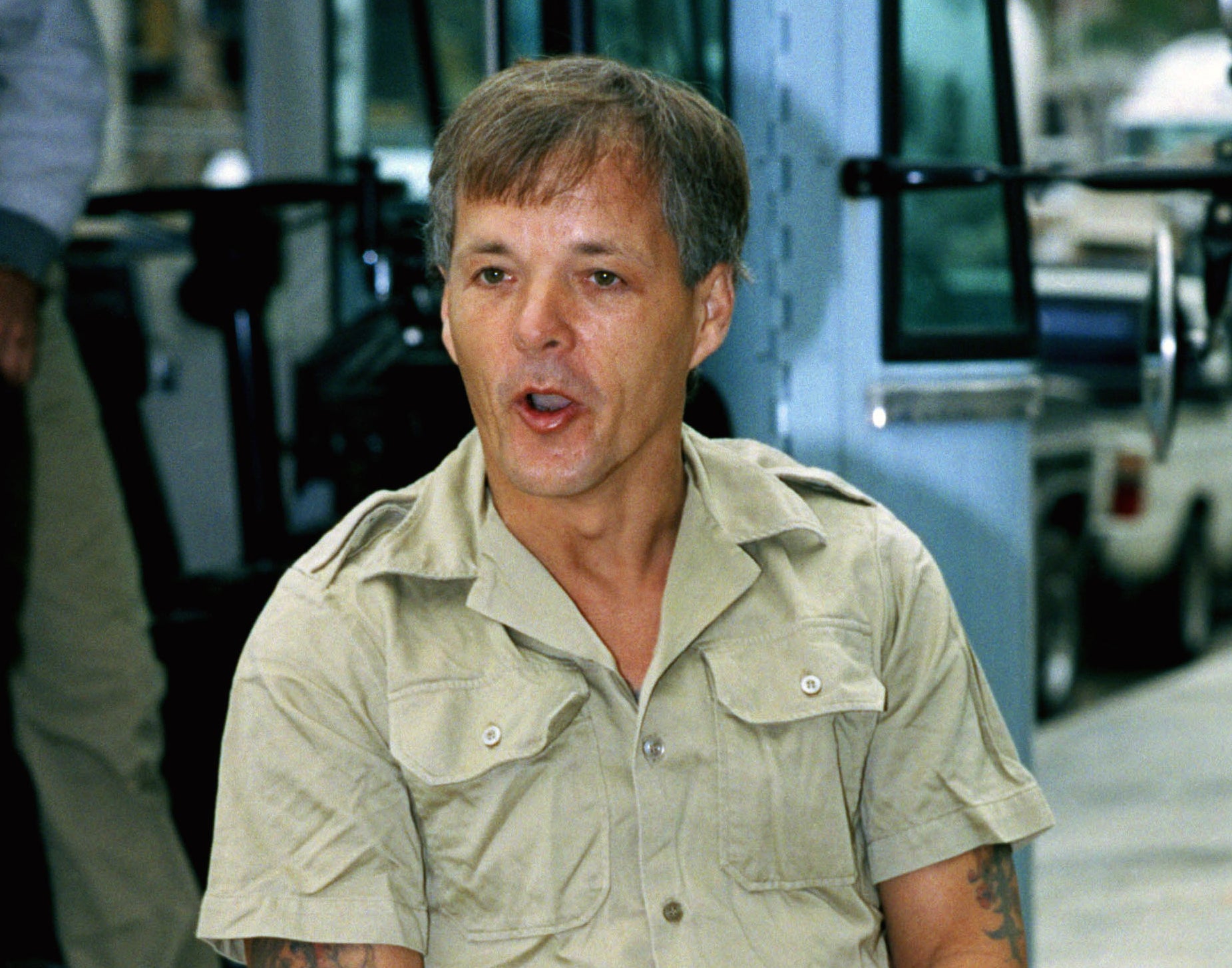 Archived photo of Jack Unterweger on his way into court