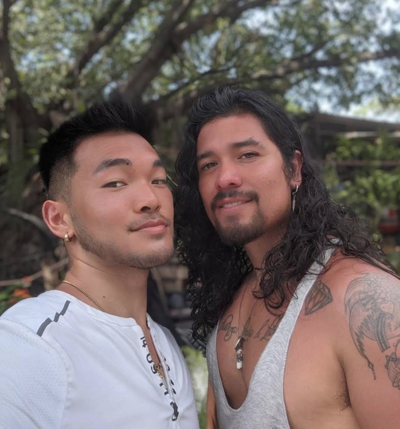 Couple gay white asian