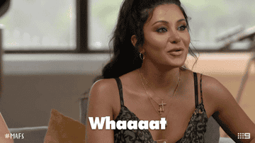 A woman gasps and asks, &quot;Whaaat?&quot; on Married At First Sight