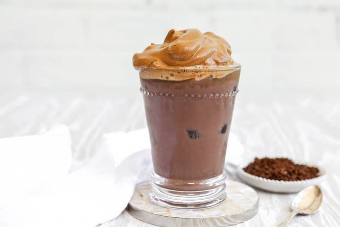 Dalgona iced mocha coffee