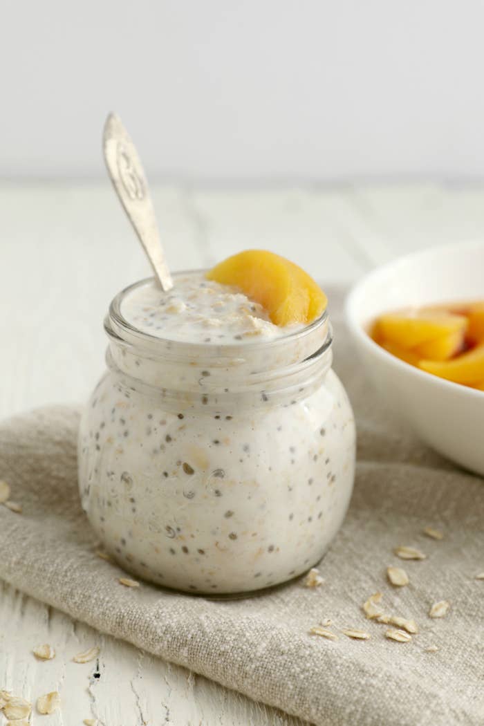 Peaches and cream overnight oats