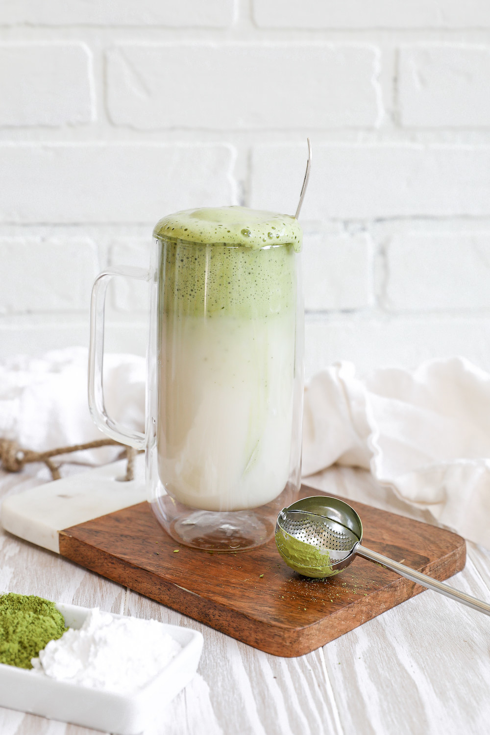 Whipped iced matcha latte