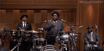 The camera zooms in on Questlove who then says, &quot;Oh, snap,&quot; on the Tonight Show Starring Jimmy Fallon