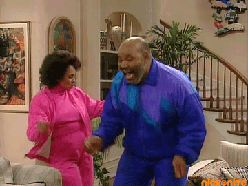 Uncle Phil and Aunt Vivian dancing in the Fresh Prince of Bel Air