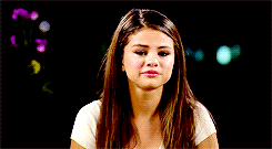 Selena Gomez crying and saying, &quot;Thank you.&quot;